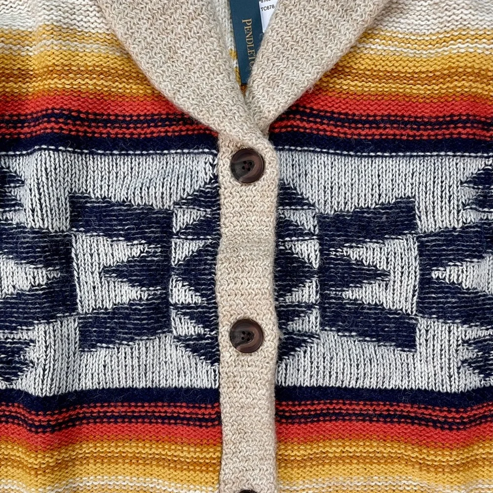 Pendleton Women’s Pure Shetland Wool Oversized Shawl Cardigan Brand New - Picture 3 of 7